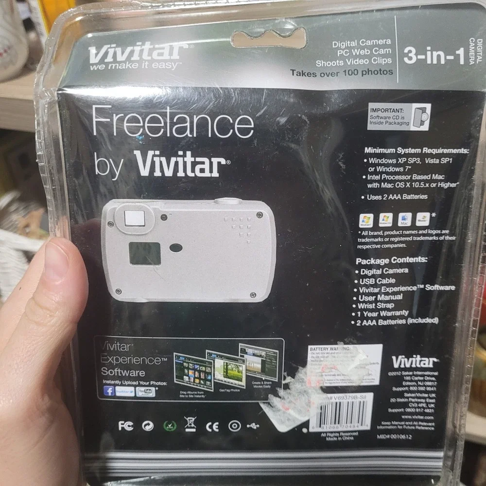 Vivitar Freelance 3in1 Digital Camera PC Web Cam Video Clips Silver new